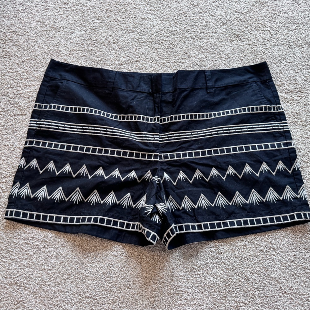 LOFT Black Shorts with White Design
